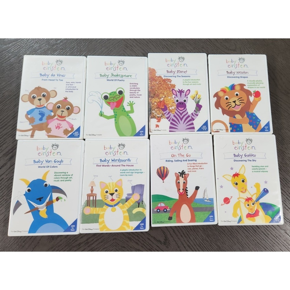 Baby Einstein DVD Lot 8 Discs Baby Da Vinci Shakespeare Monet Van Gogh Galileo